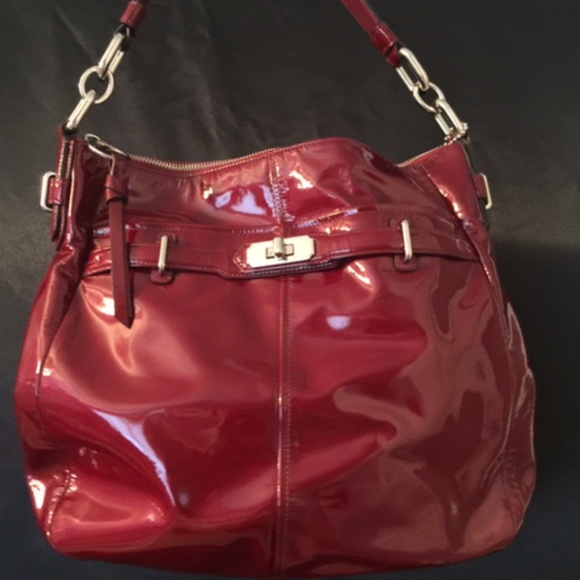 Coach Handbags - Coach Burgundy patent leather bag